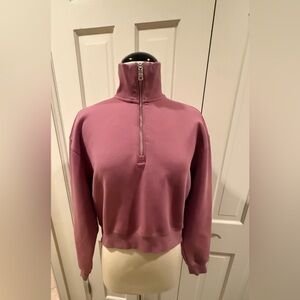 YPB Women's Mauve neoKNIT MAX Half-Zip Sweater Crew Pullover Size Small